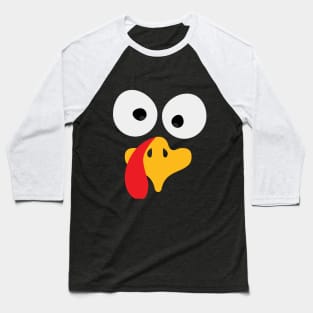 Thanksgiving Turkey Face Baseball T-Shirt